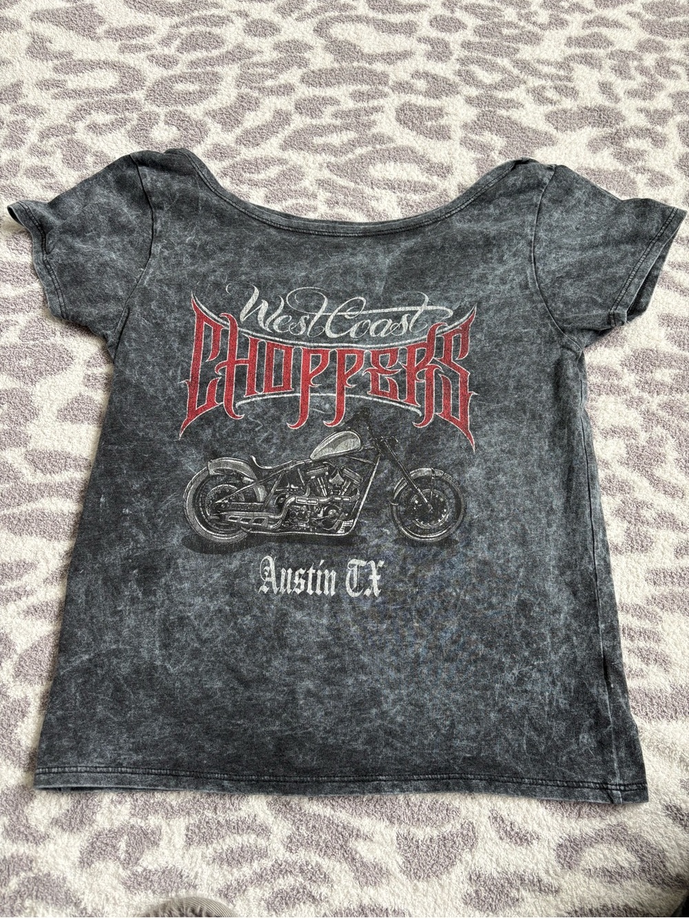 off the shoulder graphic top